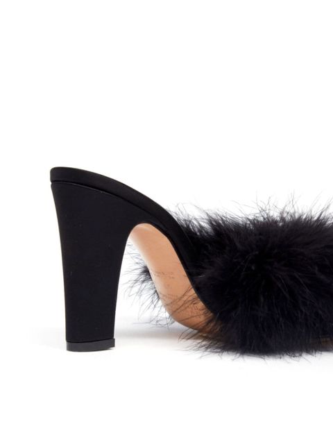 Maison Margiela Feather 90mm satin sandals - Black