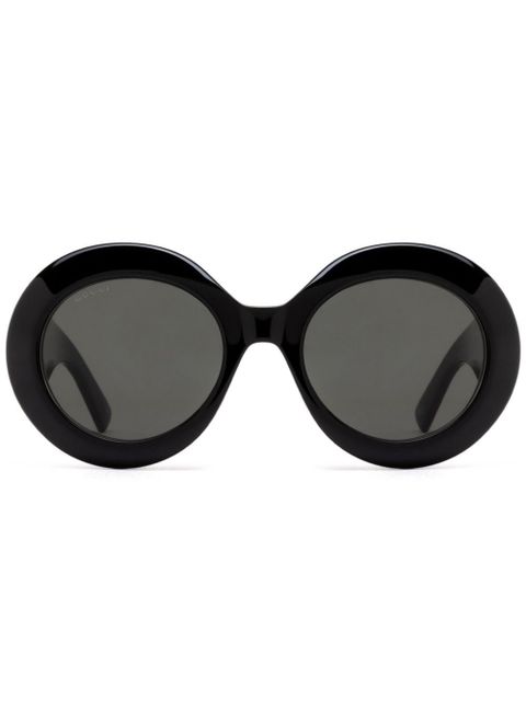 Gucci Eyewear Interlocking G oval-frame sunglasses - Black - zdjęcie produktu nr 1