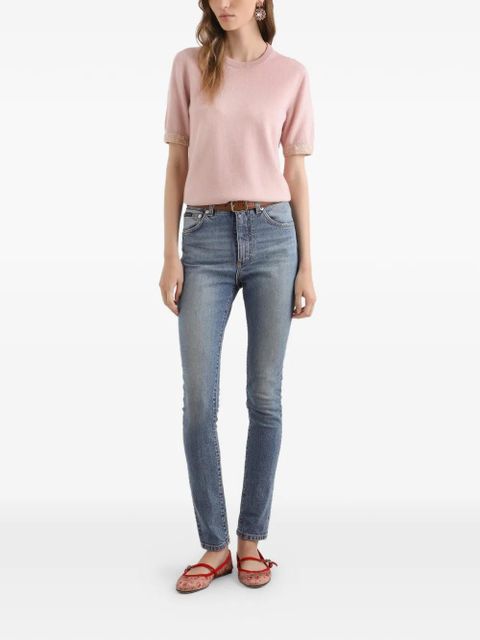 Dolce & Gabbana logo-plaque denim jeans - Blue - zdjęcie produktu nr 2