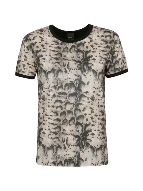 PINKO animal-print ringer T-shirt - Neutrals - zdjęcie produktu nr 1