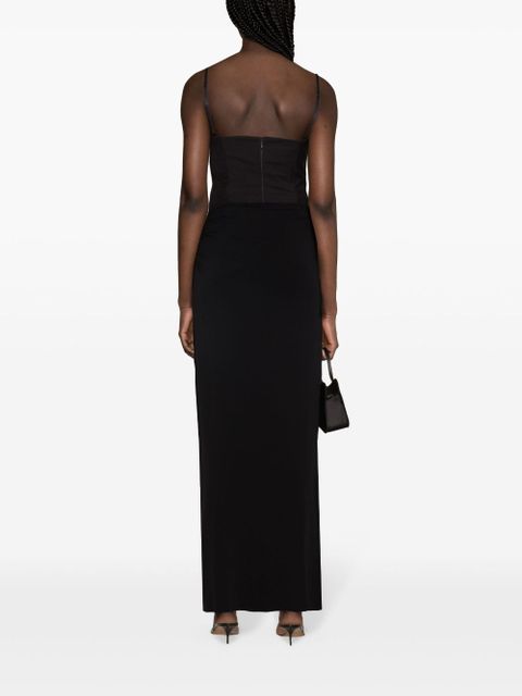 Magda Butrym plunge-detail gathered maxi skirt - Black