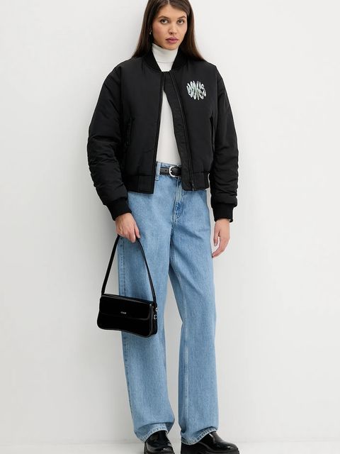 Hugo Blue kurtka bomber kolor czarny przejściowa oversize 50550702 - zdjęcie produktu nr 2