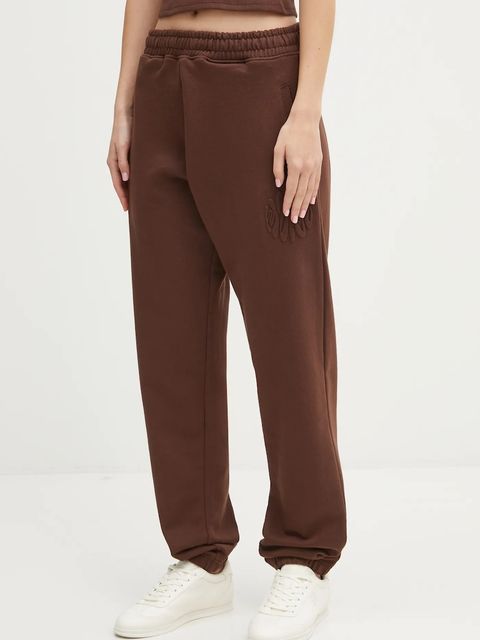 Hugo Blue spodnie dresowe bawełniane Naleisy_B damskie kolor brązowy gładkie 50553979 - zdjęcie produktu nr 1
