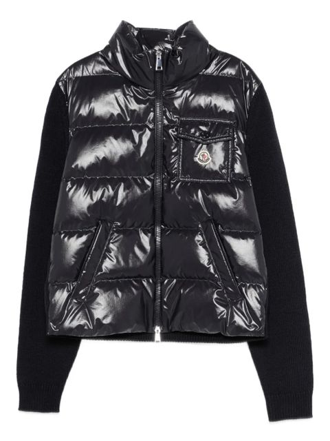 Moncler padded knitted-panels jacket - Blue - zdjęcie produktu nr 1