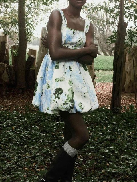 Aje Suzette floral-print balloon mini dress - Blue