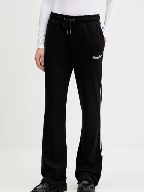 Guess Jeans spodnie dresowe bawełniane damskie kolor czarny z aplikacją W5YB32 K68I4 - zdjęcie produktu nr 1