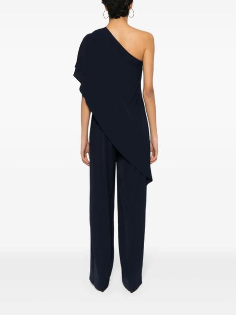 Lauren Ralph Lauren Cape Georgette one-shoulder jumpsuit - Blue