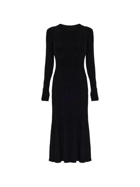 AMI Paris ribbed-knit long-sleeve midi dress - Black - zdjęcie produktu nr 1
