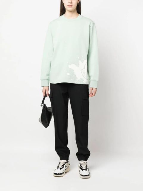 Moncler logo-print knitted sweatshirt - Green