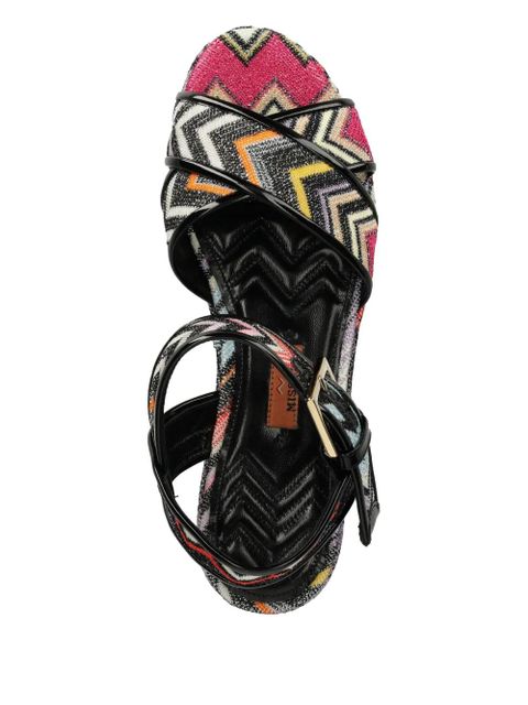 Missoni 85mm zigzag-patterned platform sandals - Black - zdjęcie produktu nr 2