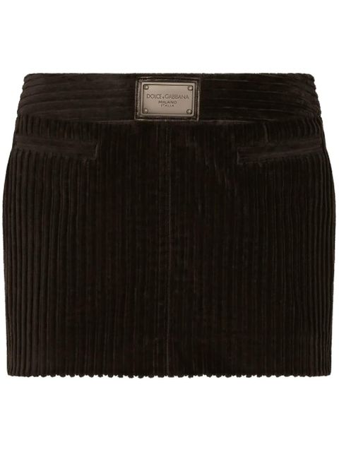 Dolce & Gabbana ribbed velvet mini skirt - Black - zdjęcie produktu nr 1