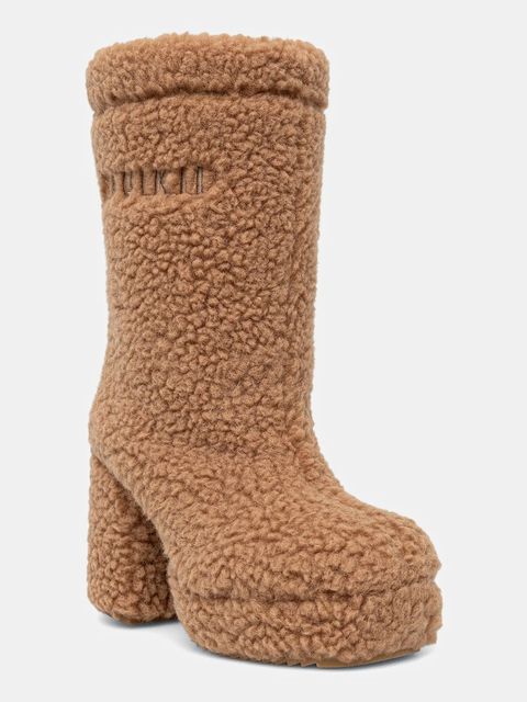 Inuikii botki Curly High Heel damskie kolor beżowy na słupku 1002.018.0011.250 - zdjęcie produktu nr 1