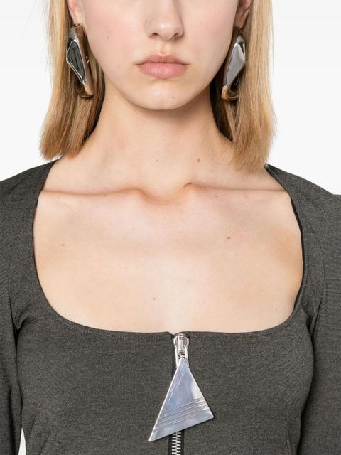 The Attico mélange-effect mini dress - Black