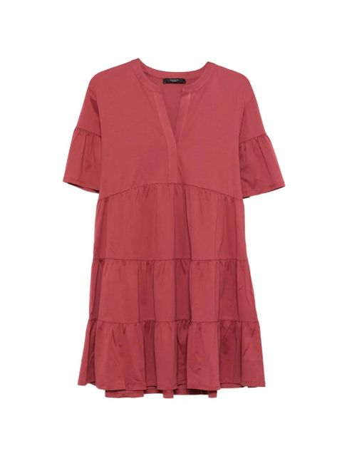 Weekend Max Mara Wkdsaggina ruffled V-neck mini dress - Red - zdjęcie produktu nr 1