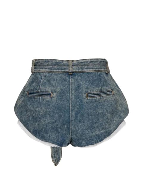 Magda Butrym belted denim shorts - Blue