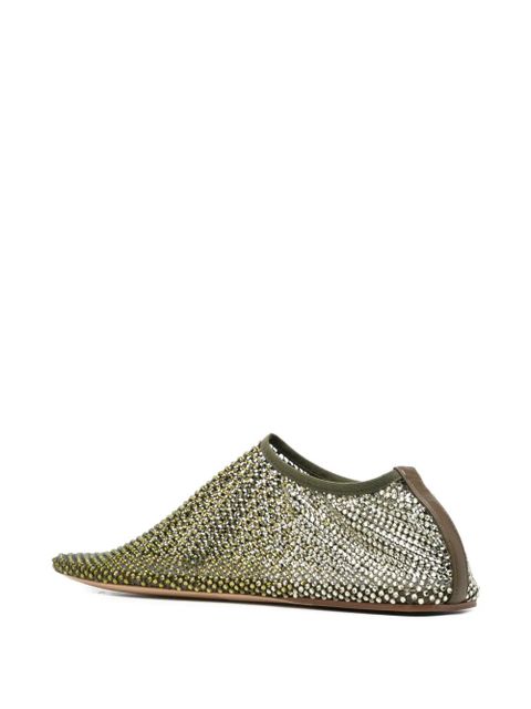 Christopher Esber Minette crystal-embellished ballet flats - Green