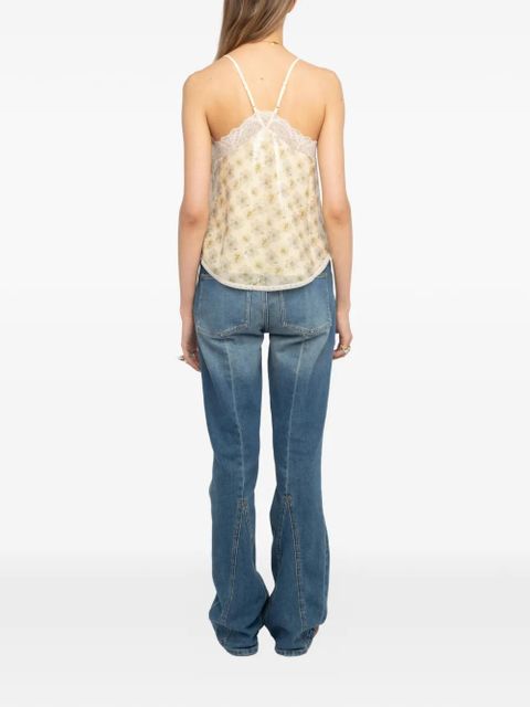 Zadig&Voltaire Christy sequin floral top - Neutrals