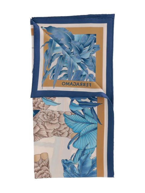 Ferragamo floral-print silk scarf - Blue - zdjęcie produktu nr 2