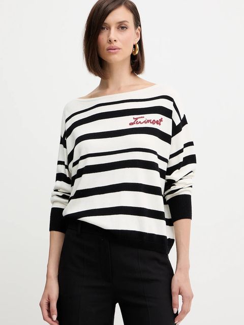 Twinset sweter z domieszką wełny damski kolor czarny lekki 252TP3091 - zdjęcie produktu nr 1