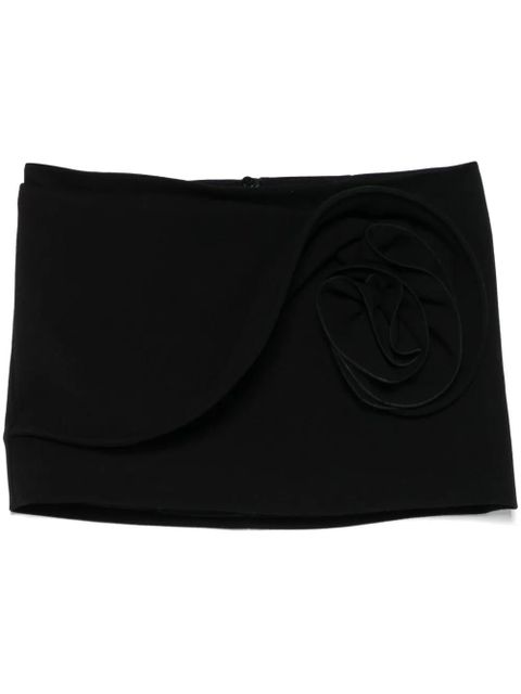 Magda Butrym rose-appliqué mini skirt - Black - zdjęcie produktu nr 1