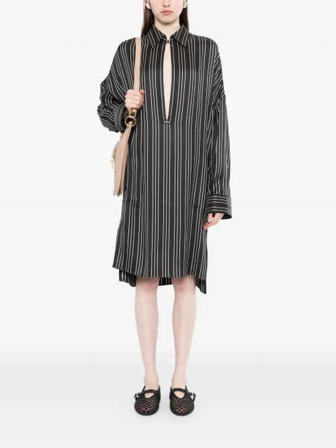 TOM FORD striped v-neck dress - Black