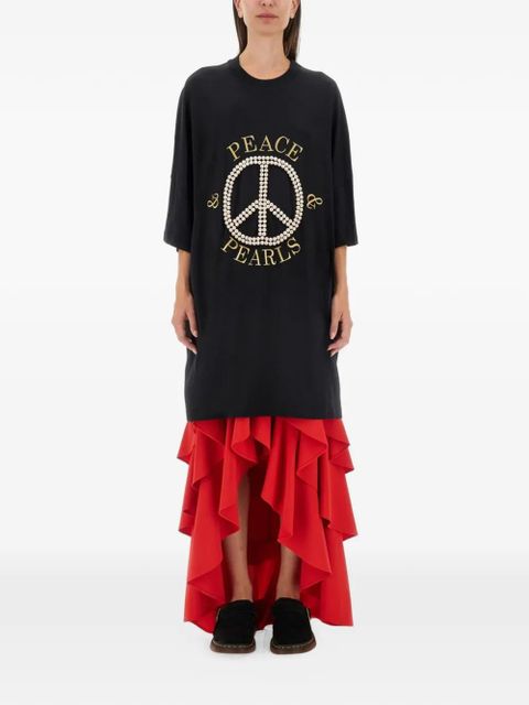 Moschino Peace & Pearls interlock cotton dress - Black - zdjęcie produktu nr 2