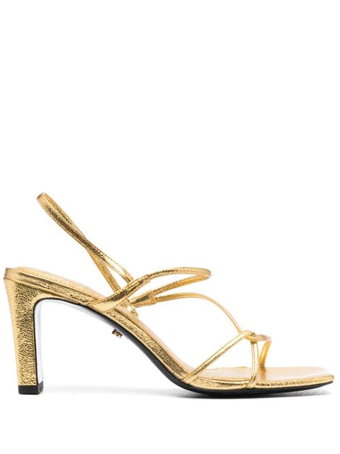 SANDRO 80mm Faye metallic strappy sandals - Gold