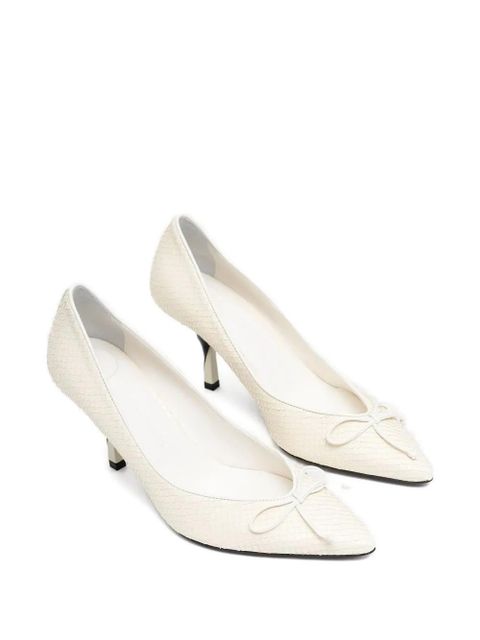 Jacquemus snakeskin bow pumps - Neutrals - zdjęcie produktu nr 2
