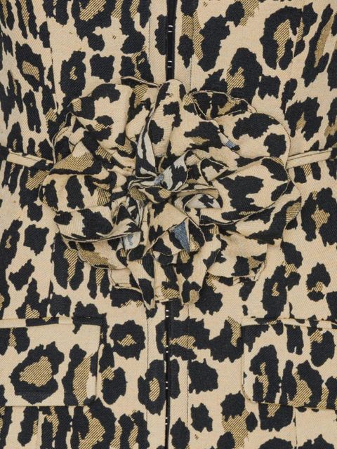 ROTATE BIRGER CHRISTENSEN leopard-print rosette mini dress - Brown