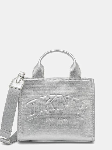 Dkny torebka bawełniana kolor srebrny R54ADC80 - zdjęcie produktu nr 1