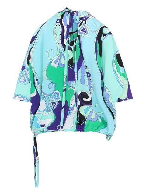 PUCCI Orchid-print silk blouse - Green - zdjęcie produktu nr 2
