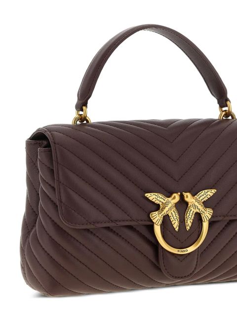 PINKO small Love Lady Puff chevron-quilted leather tote bag - Brown - zdjęcie produktu nr 2
