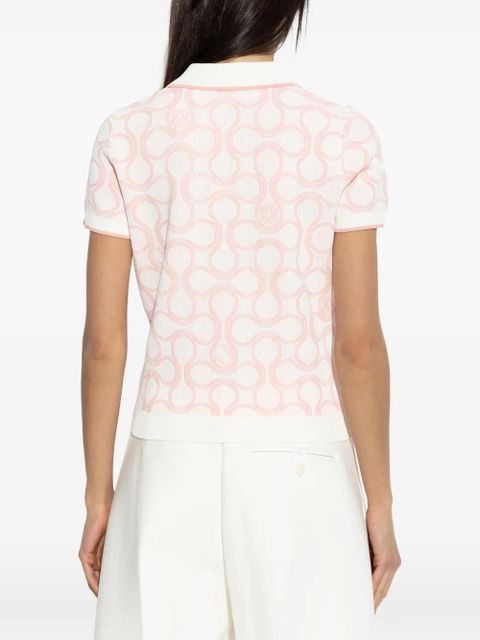 Casablanca patterned polo top - White