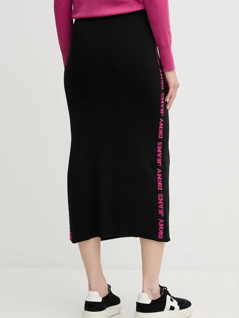 Dkny spódnica kolor czarny midi ołówkowa