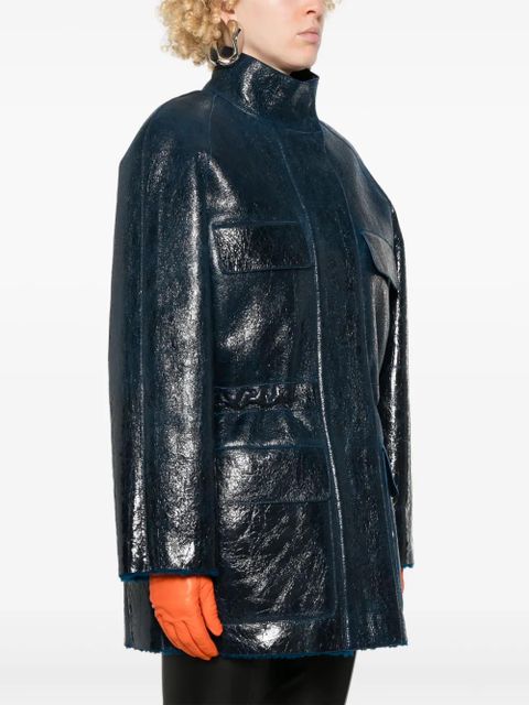 FENDI leather coat - Blue
