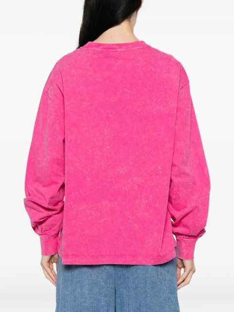 GANNI graphic long-sleeve T-shirt - Pink