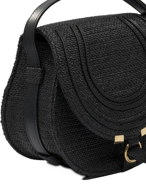 Chloé Marcie woven-detail flap shoulder bag - Black