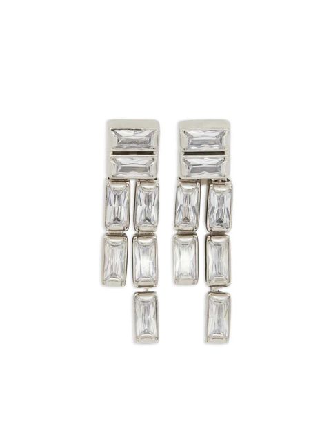Jil Sander cubic zirconia drop earrings - Grey