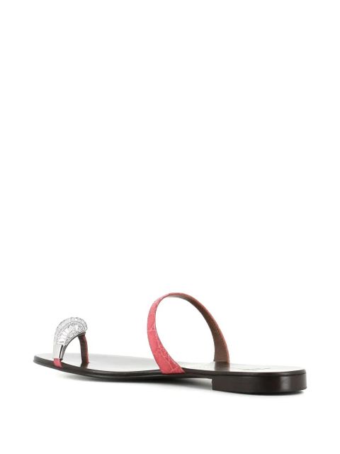 Giuseppe Zanotti crystal embellished leather sandals - Pink