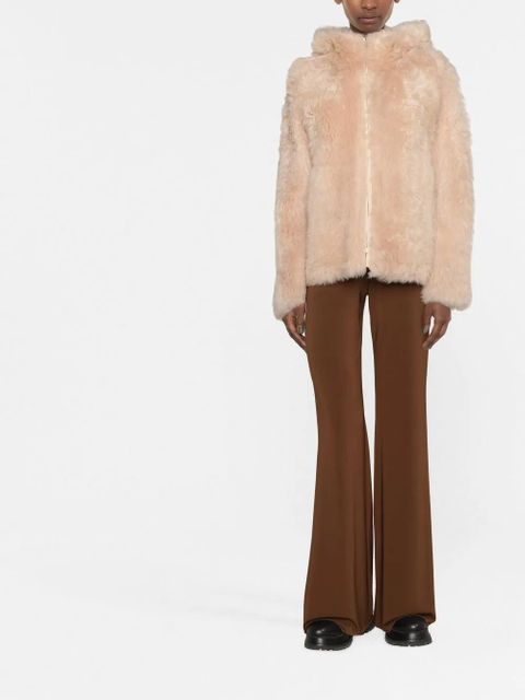 Yves Salomon zip-up shearling coat - Neutrals - zdjęcie produktu nr 2