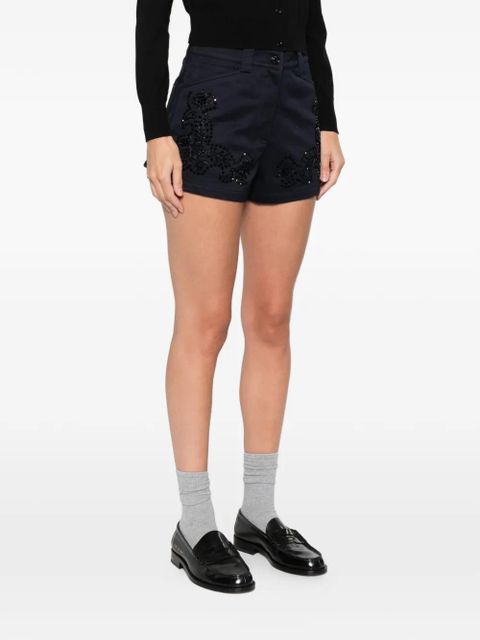 SANDRO embroidered shorts - Blue