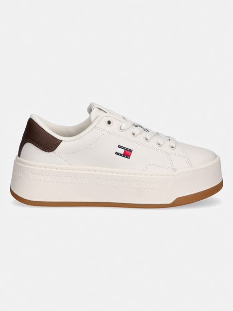 Tommy Jeans TJW SCRIPT CUPSOLE FLATFORM sneakersy damskie skórzane - zdjęcie produktu nr 1