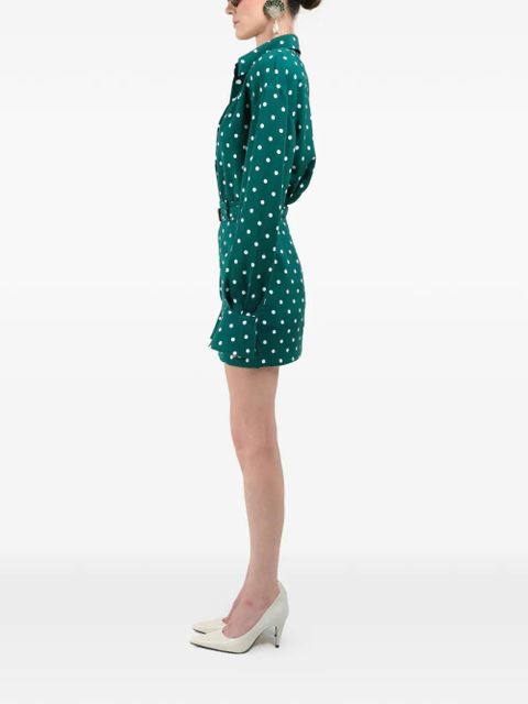 Rowen Rose polka-dots raglan shirt - Green