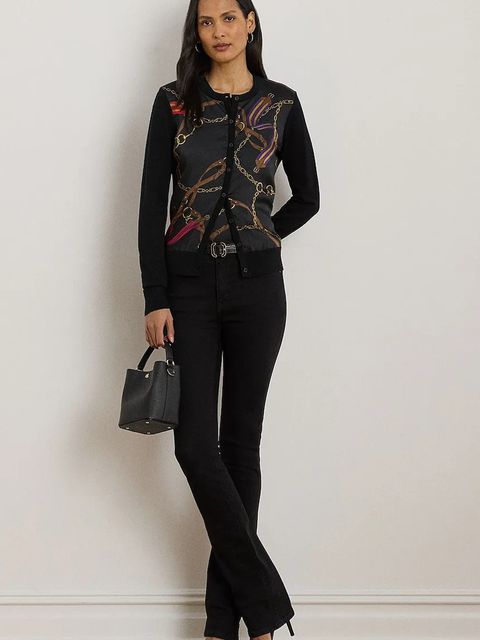 Lauren Ralph Lauren kardigan z bawełną damski kolor czarny lekki 200979651