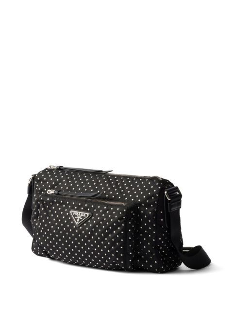 Prada studded Re-Nylon shoulder bag - Black - zdjęcie produktu nr 2