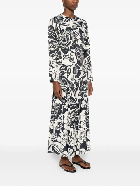 FARM Rio floral-print zip dress - White