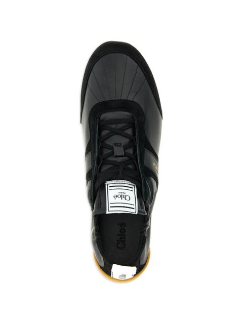 Chloé embossed kick lace-up sneakers - Black