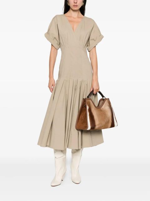 Proenza Schouler V-neck pleated dress - Neutrals