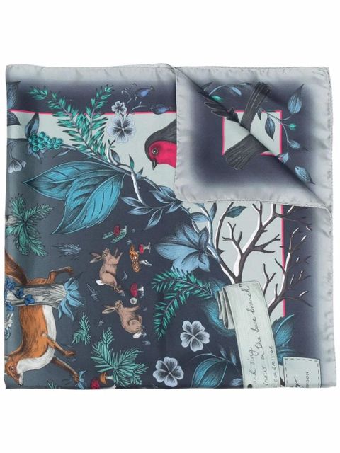 Aspinal Of London Robin silk scarf - Blue - zdjęcie produktu nr 1