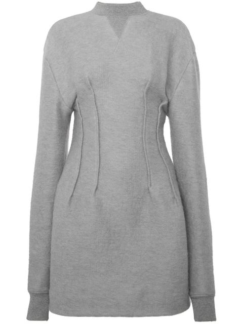 JW Anderson textured long-sleeve hourglass dress - Grey - zdjęcie produktu nr 1